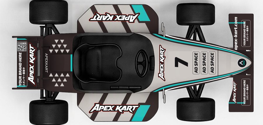 ARROW team kart, top view with sponsor spaces