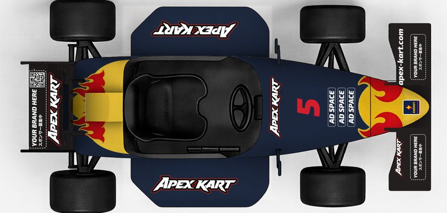 ENERGY team kart, top view with sponsor spaces