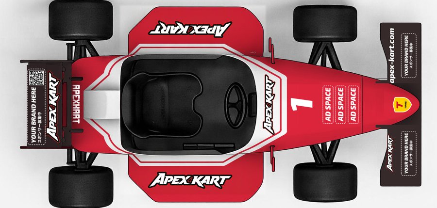 TIFOSI team kart, top view with sponsor spaces
